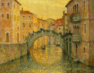 Die Morgensonne, Venedig von Henri Eugene Augustin Le Sidaner