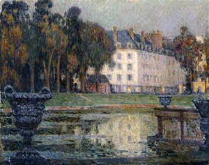 Der Neptunbrunnen in der Dämmerung von Henri Eugene Augustin Le Sidaner