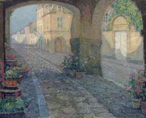 Die alte Ladentür von Henri Eugene Augustin Le Sidaner