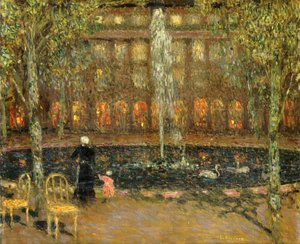 Der Teich am Palais Royal von Henri Eugene Augustin Le Sidaner