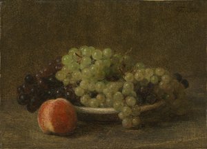 Stillleben mit Trauben und einem Pfirsich von Henri Fantin-Latour