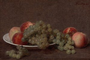 Stillleben mit Pfirsichen und Trauben von Henri Fantin-Latour