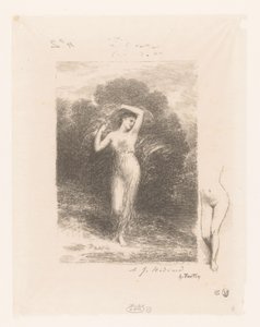 Junge Frau mit Schal (Illustrations pour les Poésies d