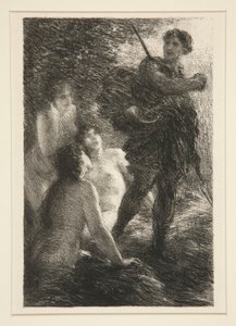 Die Götterdämmerung: Akt III, Siegfried und die Rheintöchter von Ignace Henri Jean Fantin Latour