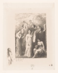 Neun Musen des Olymps von Ignace Henri Jean Fantin Latour