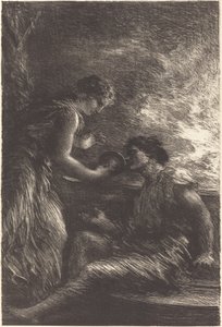 Sieglinde und Siegmund aus Akt I der "Walküre" von Ignace Henri Jean Fantin Latour