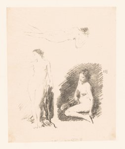 Studienblatt mit drei nackten Frauen von Ignace Henri Jean Fantin Latour