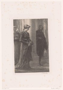Walther von Stolzing bemerkt Eva Pogner in der Kirche von Ignace Henri Jean Fantin Latour