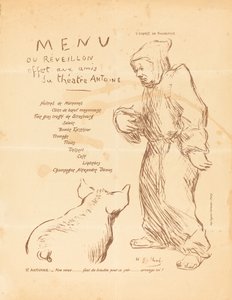 Menu du réveillon offert aux amis du Théâtre Antoine