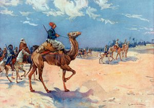 Kampagnen in der Sahara (1882-1902): Die algerischen Schützen von Oberst Eu in der Nähe von In Salah in der algerischen Sahara von Henri Gaston Darien