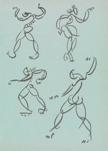 Vier Studien von tanzenden Figuren von Henri Gaudier Brzeska