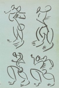 Vier Studien von tanzenden Figuren von Henri Gaudier Brzeska