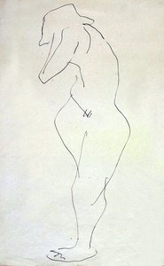 Sophie nackt, abgewandt