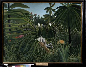 Pferd von einem Jaguar angegriffen von Henri J.F. Rousseau