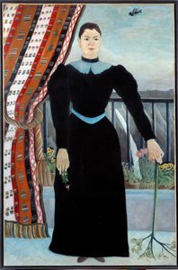 Porträt einer Frau am Fenster, Gemälde von Henri Rousseau dit Le Douanier Rousseau
