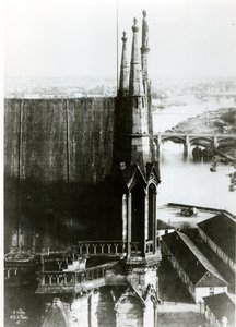 Ansicht der Kathedrale Notre-Dame in Paris und der Seine, ca. 1853