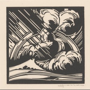 Sturm über einer Landschaft von Henri Jonas (signed by artist)