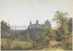 Ansicht von Lausanne, mit Blick auf die Burg und die Kathedrale