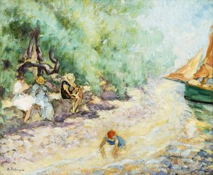 Badende am Flussufer von Henri Lebasque