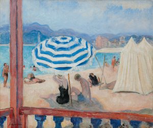 Cannes, Blauer Sonnenschirm und Zelte