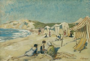Der Strand bei Pointe St Gildas; La Plage à la Pointe St Gildas, ca. 1920 von Henri Lebasque