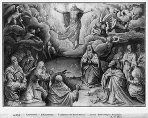 Leben Christi, Himmelfahrt, vorbereitende Studie für den Wandteppichentwurf für die Kirche Saint-Merri in Paris, um 1585-90