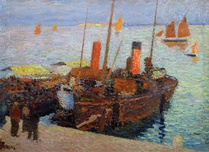 Boote in der Bucht von St. Malo, ca. 1910 von Henri Martin
