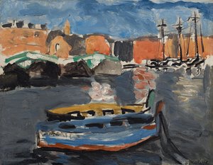 Getarntes Boot im Hafen von Marseille
