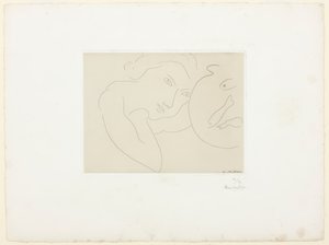 Geneigter Kopf und Fischglas von Henri Matisse
