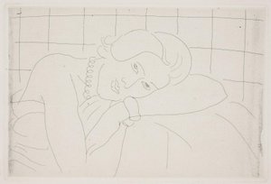 Frau, die den Kopf auf den Arm legt. Halbfigur von Henri Matisse