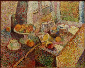 Stillleben: Buffet und Tisch