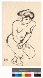 Kauernder Akt mit gesenktem Blick von Henri Matisse