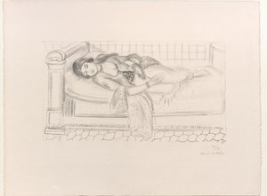 Orientalin auf Ruhebank, Boden aus roten Fliesen von Henri Matisse