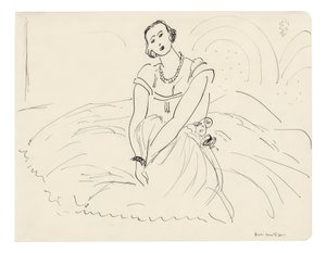 Sitzende Frau mit weitem Kleid von Henri Matisse
