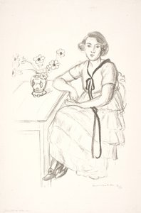 Junge Frau mit schwarzem Zierband von Henri Matisse