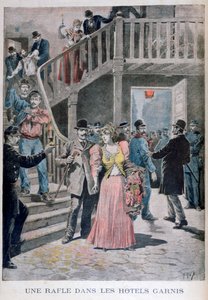 Verhaftung von Prostituierten in einem Pariser Hotel, 1895 von Henri Meyer