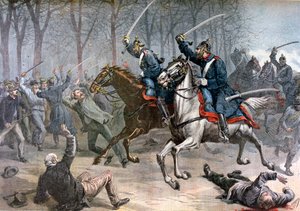 Kavallerieangriff, deutsche Unruhen in Leipzig, 1892