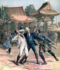 Gescheiterter Attentat auf Zarewitsch Nikolaus von Russland, Otsu, Japan, 1891 von Henri Meyer