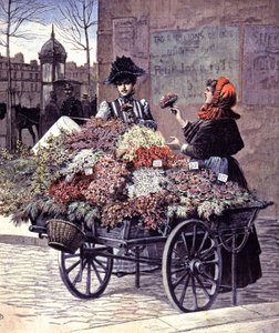 Blumenverkäuferin in Paris