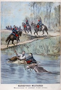 Französische Militärmanöver, Flussdurchquerung, 1898 von Henri Meyer