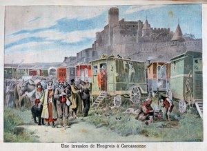 Ungarische Zigeuner außerhalb von Carcassonne, Frankreich, 1898