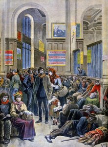 Italienische Einwanderer suchen Schutz am Gare Saint Lazare
