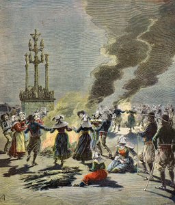 Johannisfeuer in der Bretagne von Henri Meyer