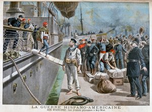 Spanische Gefangene kommen in Key-West an, Spanisch-Amerikanischer Krieg, 1898