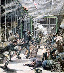 Der Vorfall im Menagerie, Montceau-les-Mines, Frankreich, 1891