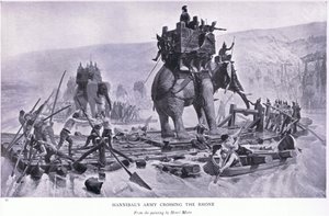 Hannibals Armee überquert die Rhone, aus The Gresham Publishing Company Ltd, 1920