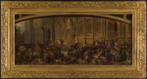 Lamartine stößt die rote Fahne am Hôtel de Ville zurück, 25. Februar