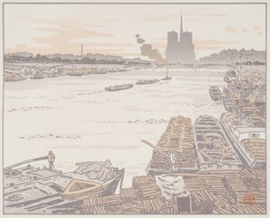 Von der Austerlitz-Brücke [Die sechsunddreißig Ansichten des Eiffelturms] von Henri Rivière