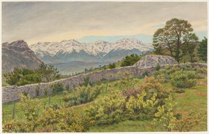 Grauer Morgen über den Alpen (Barberaz) von Henri Rivière