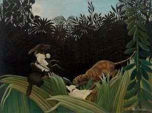 Pfadfinder von einem Tiger angegriffen von Henri Rousseau